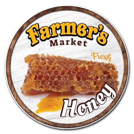 Farmers Market Honey For Sale Circle Vinyl Laminated Decal